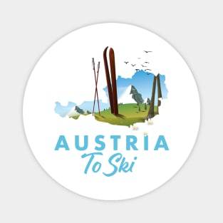 Austria To Ski Magnet